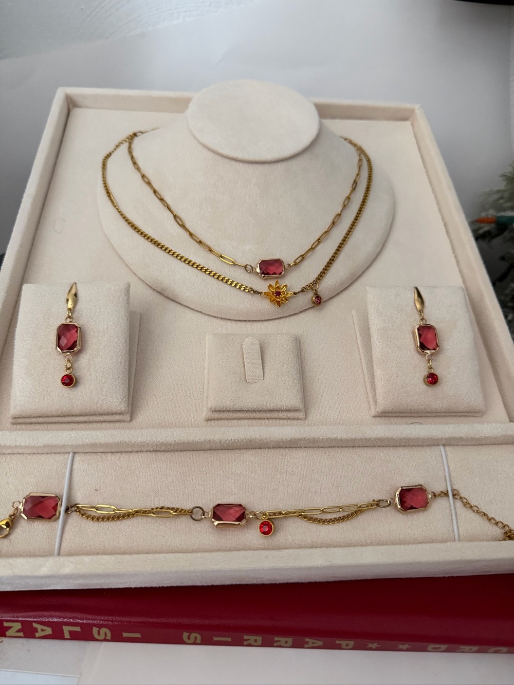July Birthstone 18k Gold PVD Jewelry Set